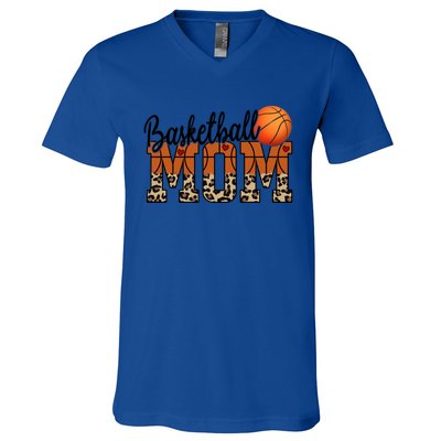 Basketball Mom Gift Funny Ball Mom Cute Letter Great Gift V-Neck T-Shirt