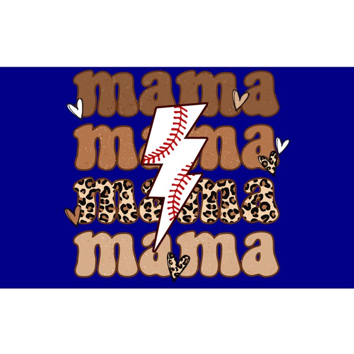 Baseball Mama Groovy Retro Son Baseball Team Mom Leopard Great Gift Bumper Sticker