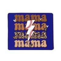 Baseball Mama Groovy Retro Son Baseball Team Mom Leopard Great Gift Mousepad