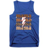 Baseball Mama Groovy Retro Son Baseball Team Mom Leopard Great Gift Tank Top