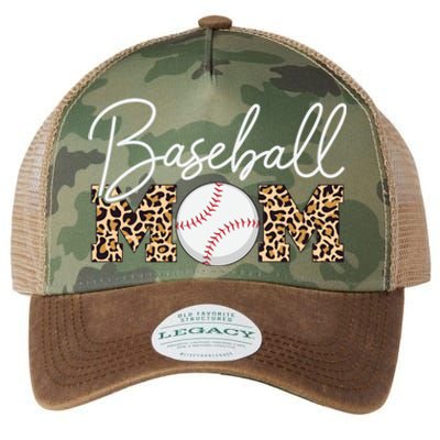 Baseball Mom Gift Leopard Print Cursive Script Cool Gift Legacy Tie Dye Trucker Hat