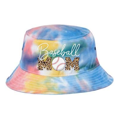 Baseball Mom Gift Leopard Print Cursive Script Cool Gift Tie Dye Newport Bucket Hat