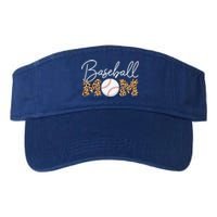 Baseball Mom Gift Leopard Print Cursive Script Cool Gift Valucap Bio-Washed Visor