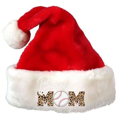 Baseball Mom Gift Leopard Print Cursive Script Cool Gift Premium Christmas Santa Hat