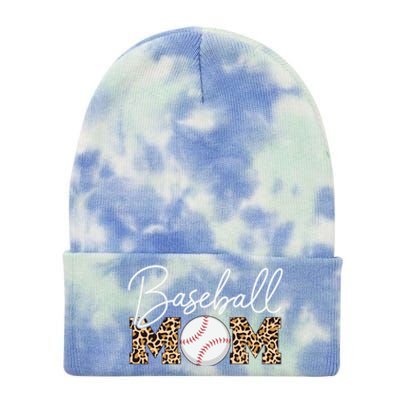 Baseball Mom Gift Leopard Print Cursive Script Cool Gift Tie Dye 12in Knit Beanie