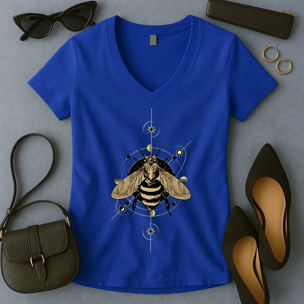 Beekeeper Meaningful Gift Honeycomb Honey Bee Compass Beekeeping Great Gift Women's V-Neck T-Shirt