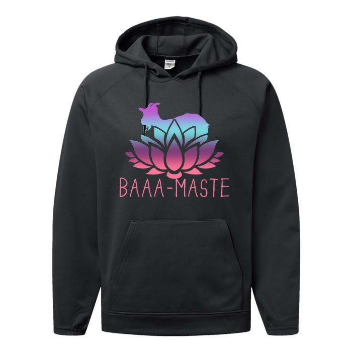 Baaa Maste Goat Yoga Namaste Spiritual Meditation Om Nayah Performance Fleece Hoodie