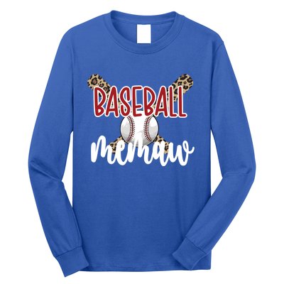 Baseball Memaw Grandma Baseball Player Memaw Gift Long Sleeve Shirt