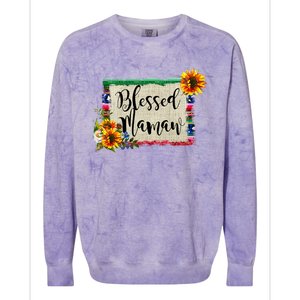 Blessed Mamaw Grandmother Floral Gift Colorblast Crewneck Sweatshirt