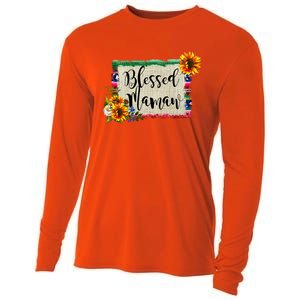 Blessed Mamaw Grandmother Floral Gift Cooling Performance Long Sleeve Crew