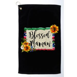 Blessed Mamaw Grandmother Floral Gift Platinum Collection Golf Towel