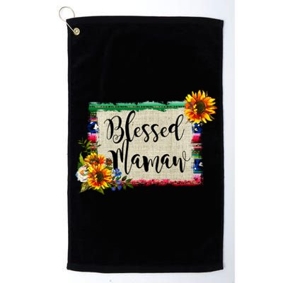 Blessed Mamaw Grandmother Floral Gift Platinum Collection Golf Towel