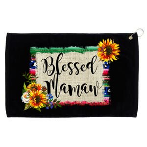 Blessed Mamaw Grandmother Floral Gift Grommeted Golf Towel