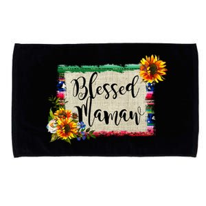 Blessed Mamaw Grandmother Floral Gift Microfiber Hand Towel