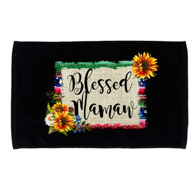 Blessed Mamaw Grandmother Floral Gift Microfiber Hand Towel