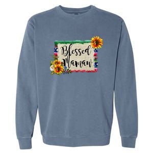 Blessed Mamaw Grandmother Floral Gift Garment-Dyed Sweatshirt