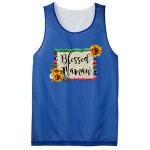 Blessed Mamaw Grandmother Floral Gift Mesh Reversible Basketball Jersey Tank