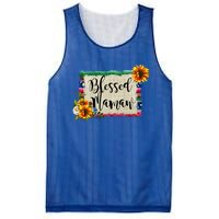 Blessed Mamaw Grandmother Floral Gift Mesh Reversible Basketball Jersey Tank