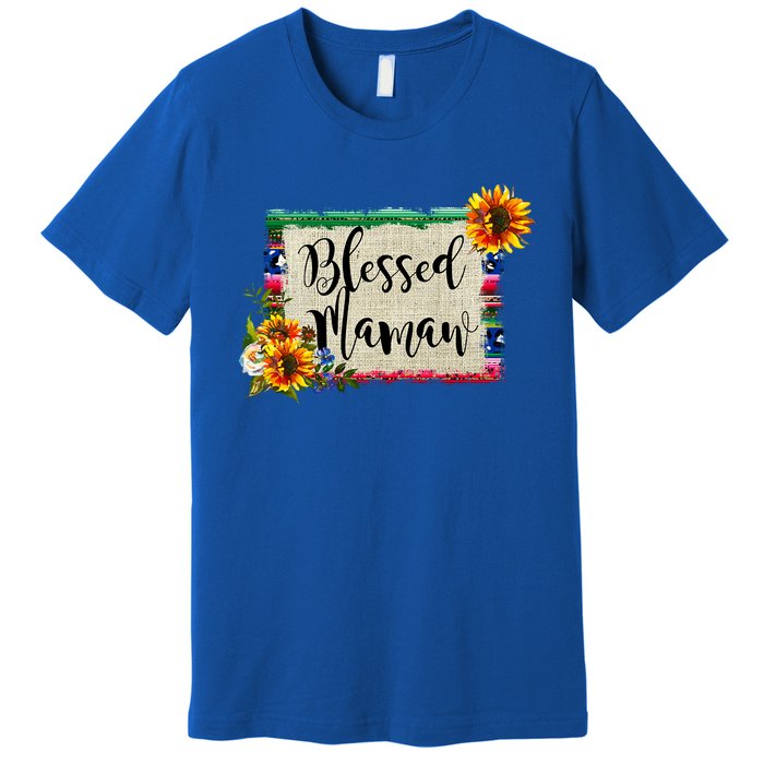 Blessed Mamaw Grandmother Floral Gift Premium T-Shirt