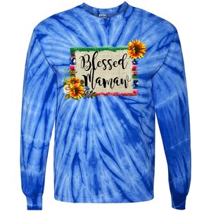 Blessed Mamaw Grandmother Floral Gift Tie-Dye Long Sleeve Shirt