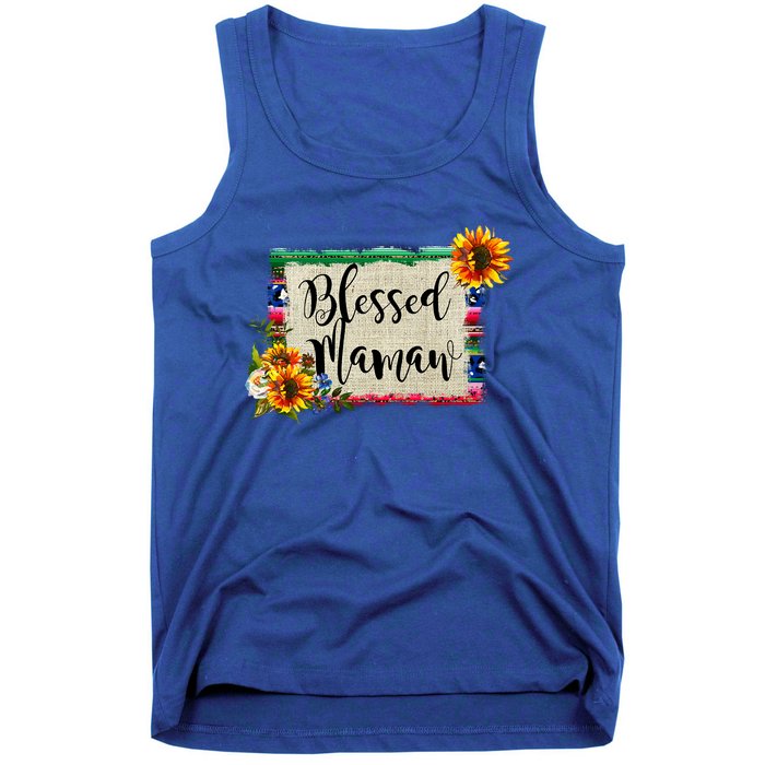 Blessed Mamaw Grandmother Floral Gift Tank Top