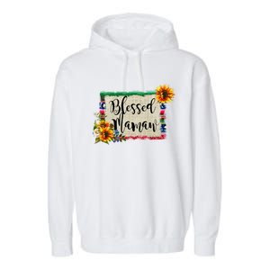 Blessed Mamaw Grandmother Floral Gift Garment-Dyed Fleece Hoodie