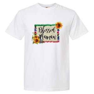 Blessed Mamaw Grandmother Floral Gift Garment-Dyed Heavyweight T-Shirt