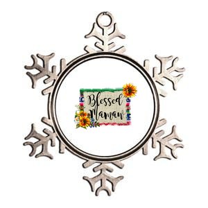 Blessed Mamaw Grandmother Floral Gift Metallic Star Ornament