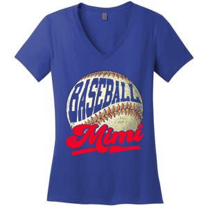 Baseball Mimi Game Day Baseball Lover Mothers Day Gift Women's V-Neck T-Shirt