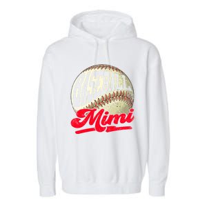 Baseball Mimi Game Day Baseball Lover Mothers Day Gift Garment-Dyed Fleece Hoodie