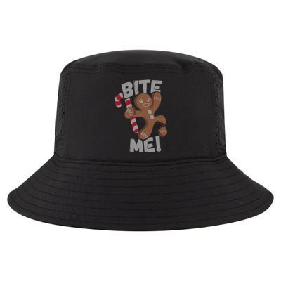 Bite Me Gingerbread Funny Christmas Gift Cool Comfort Performance Bucket Hat