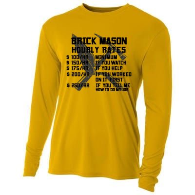 Brick Mason Hourly Rates Funny Bricklayer Labor Worker Funny Gift Funny Gift Cooling Performance Long Sleeve Crew