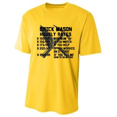 Brick Mason Hourly Rates Funny Bricklayer Labor Worker Funny Gift Funny Gift Performance Sprint T-Shirt