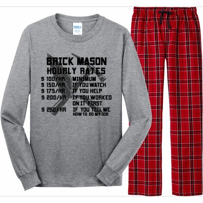 Brick Mason Hourly Rates Funny Bricklayer Labor Worker Funny Gift Funny Gift Long Sleeve Pajama Set