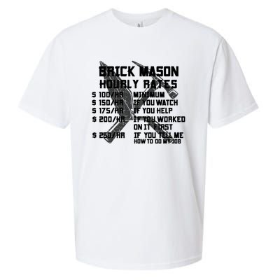 Brick Mason Hourly Rates Funny Bricklayer Labor Worker Funny Gift Funny Gift Sueded Cloud Jersey T-Shirt