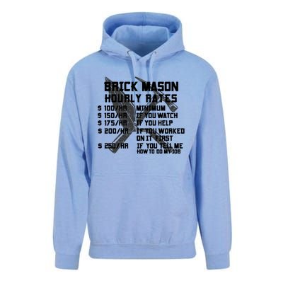 Brick Mason Hourly Rates Funny Bricklayer Labor Worker Funny Gift Funny Gift Unisex Surf Hoodie