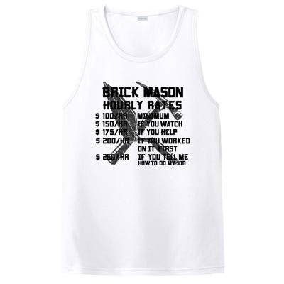 Brick Mason Hourly Rates Funny Bricklayer Labor Worker Funny Gift Funny Gift PosiCharge Competitor Tank