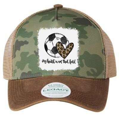 Bleached My Heart Is On That Field Soccer Mom Leopard Legacy Tie Dye Trucker Hat