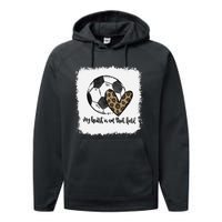 Bleached My Heart Is On That Field Soccer Mom Leopard Performance Fleece Hoodie