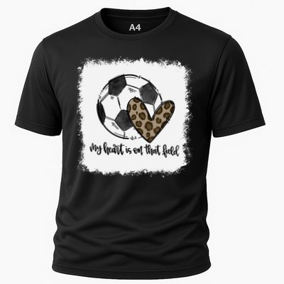 Bleached My Heart Is On That Field Soccer Mom Leopard Performance Shirt