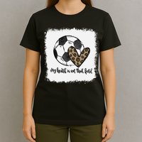 Bleached My Heart Is On That Field Soccer Mom Leopard T-Shirt