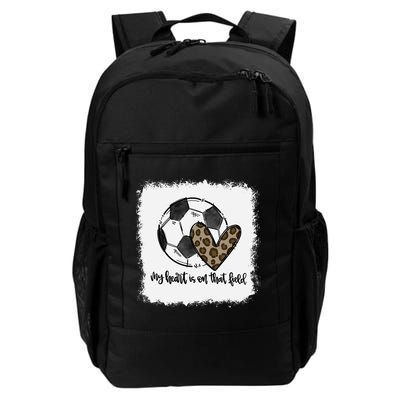 Bleached My Heart Is On That Field Soccer Mom Leopard Backpack