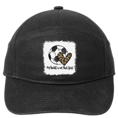 Bleached My Heart Is On That Field Soccer Mom Leopard 7-Panel Snapback Hat