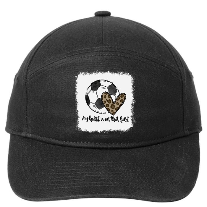 Bleached My Heart Is On That Field Soccer Mom Leopard 7-Panel Snapback Hat