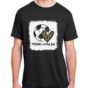 Bleached My Heart Is On That Field Soccer Mom Leopard Adult ChromaSoft Performance T-Shirt