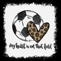 Bleached My Heart Is On That Field Soccer Mom Leopard Drawstring Bag