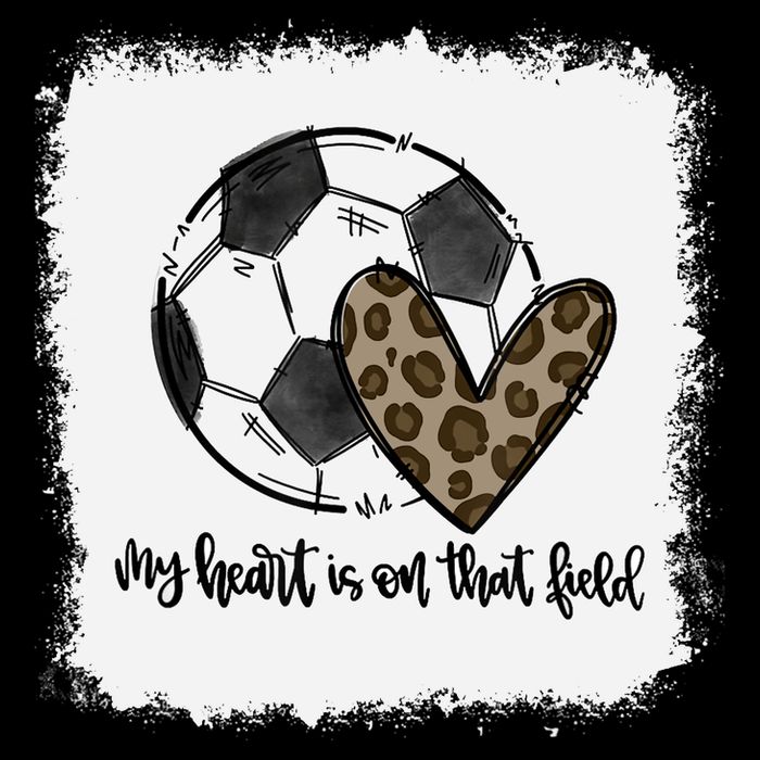 Bleached My Heart Is On That Field Soccer Mom Leopard Drawstring Bag