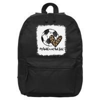 Bleached My Heart Is On That Field Soccer Mom Leopard 16 in Basic Backpack