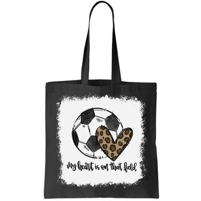 Bleached My Heart Is On That Field Soccer Mom Leopard Bag