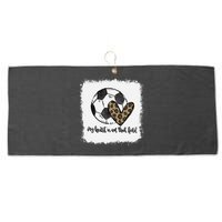 Bleached My Heart Is On That Field Soccer Mom Leopard Large Microfiber Waffle Golf Towel